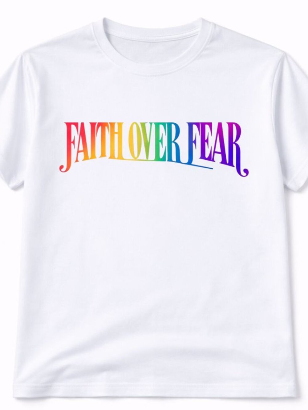 Faith Over Fear Graphic T-Shirt Trendy Boutique Style Tee Womens White Tops